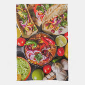 Mexicaanse Eten keukenhanddoek 1 (Verticaal)