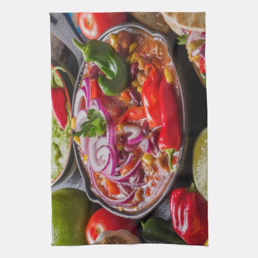 Mexicaanse Eten keukenhanddoek 3 (Verticaal)
