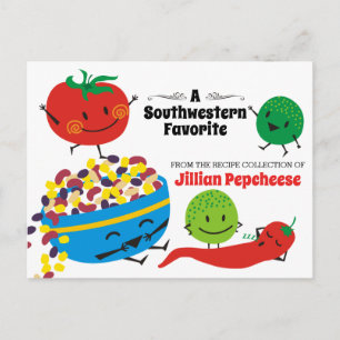 Mexicaanse eten salsa kookboek receptenkaart briefkaart