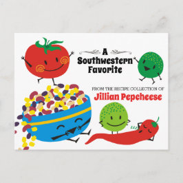 Mexicaanse eten salsa kookboek receptenkaart briefkaart