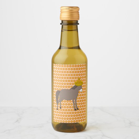 Mexicaanse Ezelendag van de Doden Wijn Etiket (Voorkant)