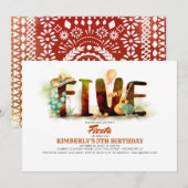 Mexicaanse feestdag 5e verjaardag kaart (Voorkant / Achterkant)