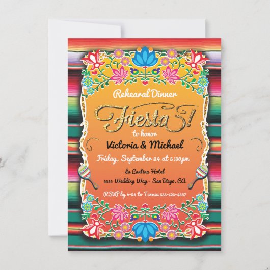 Mexicaanse feestdag - goudzoldrepetitie kaart (Voorkant)