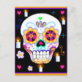 Mexicaanse feestdag van de dode suikerschedel briefkaart (Voorkant)
