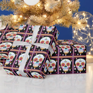 Mexicaanse feestdag van de dode suikerschedel cadeaupapier