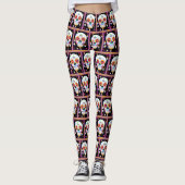 Mexicaanse feestdag van de dode suikerschedel leggings (Voorkant)