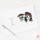 Mexicaanse feestelijke schedel rechthoekige sticker (Envelop)