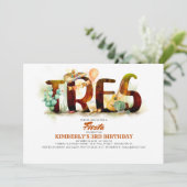 Mexicaanse Fiesta 3e Verjaardagsfeest Uitnodiging  (Staand voorkant)