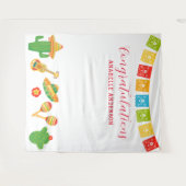 Mexicaanse Fiesta Afstudeerfeest Achtergrond Wandkleed (Voorkant (horizontaal))