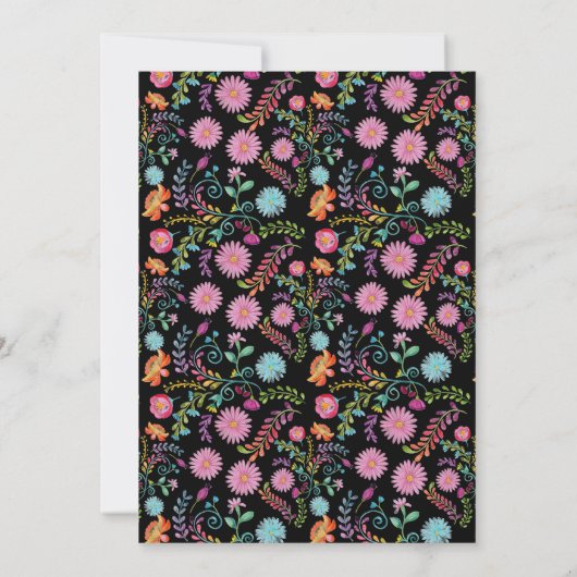 Mexicaanse FIESTA AFSTUDEERUITNODIGING Folk Art Kaart (Achterkant)