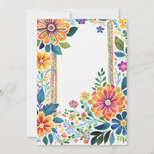 Mexicaanse FIESTA AFSTUDEREN Invitation Folk Art Kaart (Achterkant)