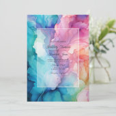 Mexicaanse Fiesta Alcohol Ink Bruiloft Kaart (Staand voorkant)