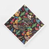 Mexicaanse Fiesta Any Occasion Patroon Zwart ID111 Servet (Hoek)