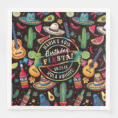 Mexicaanse Fiesta Any Occasion Patroon Zwart ID111 Servet (Voorkant)