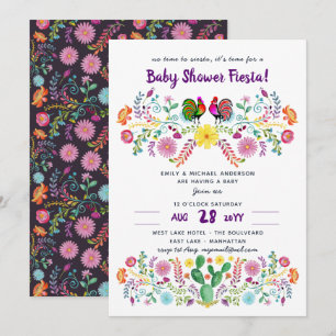 Mexicaanse FIESTA Baby shower Invitation Folk Art Kaart