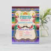 Mexicaanse Fiesta Baby Shower Uitnodiging (Staand voorkant)
