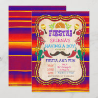 Mexicaanse Fiesta Baby Shower Uitnodiging