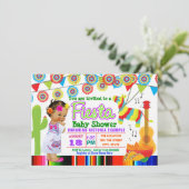 Mexicaanse Fiesta Baby Shower Uitnodigingen (Staand voorkant)