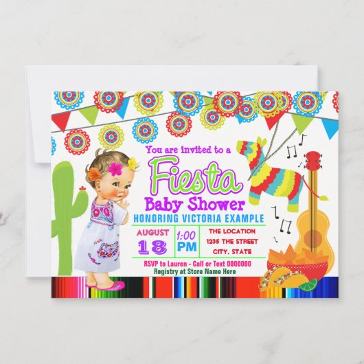 Mexicaanse Fiesta Baby Shower-uitnodigingen Kaart (Voorkant)
