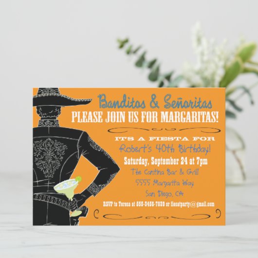 Mexicaanse Fiesta Banditos, Senoritas & Margaritas Kaart (Staand voorkant)