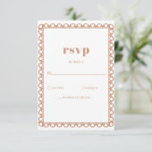 Mexicaanse Fiesta Barro Papel Picado Boho Wedding RSVP Kaartje (Staand voorkant)