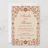 Mexicaanse Fiesta Beige Bloemen Huwelijk Kaart (Voorkant)