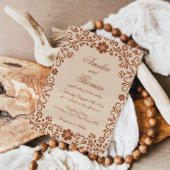 Mexicaanse Fiesta Beige Bloemige Bruiloft Kaart