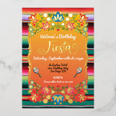 Mexicaanse Fiesta Birthday Party Folie Uitnodiging (Voorkant)