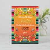 Mexicaanse Fiesta Birthday Party Folie Uitnodiging (Staand Voorkant)