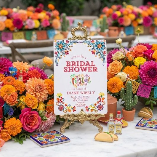 Mexicaanse Fiesta Bloem Bruidsuitnodiging Kaart