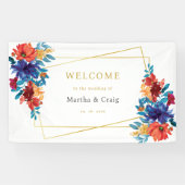 Mexicaanse Fiesta Bloem Bruiloft Verwelkoming Spandoek (Horizontaal)