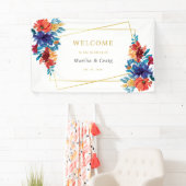 Mexicaanse Fiesta Bloem Bruiloft Welkom Spandoek (Insitu)