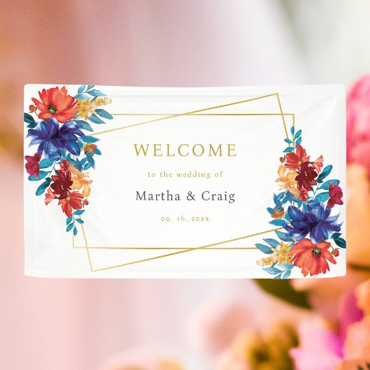 Mexicaanse Fiesta Bloem Bruiloft Welkom Spandoek