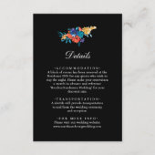 Mexicaanse Fiesta Bloem Bruiloft Zwart Details Informatiekaartje (Voorkant)