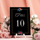 Mexicaanse Fiesta Bloem Bruiloft Zwarte Tafel Num Kaart