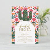 Mexicaanse Fiesta Bloemen Bruids Fiesta Douche Kaart (Staand voorkant)