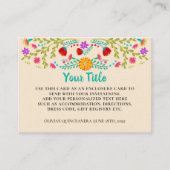 Mexicaanse Fiesta Bloemen Champagne Custom Informatiekaartje (Voorkant)