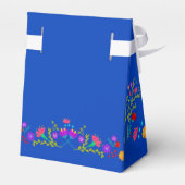 Mexicaanse Fiesta Bloemen Royal Blue gepersonalise Bedankdoosjes (Achterkant)