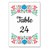 Mexicaanse Fiesta Bloemen Tafelnummers (Achterkant)