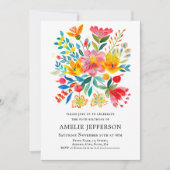 Mexicaanse Fiesta Bloemen Thema Verjaardag Kaart (Voorkant)