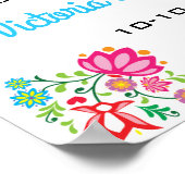 Mexicaanse Fiesta Bloemen Welkomstposter Poster (Hoek)