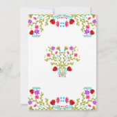 Mexicaanse Fiesta Bloemen Wit Kleurrijke Geslacht  Kaart (Achterkant)