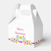 Mexicaanse Fiesta Bloemen Wit Roze Gepersonaliseer Bedankdoosjes (Voorkant Zijde)