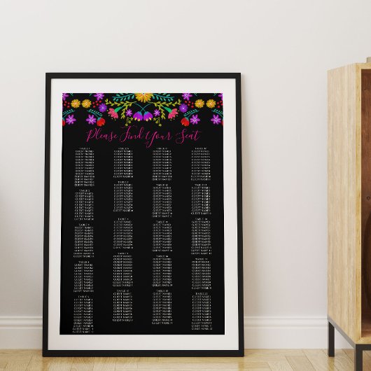 Mexicaanse Fiesta Bloementafel Zitkaarten Poster