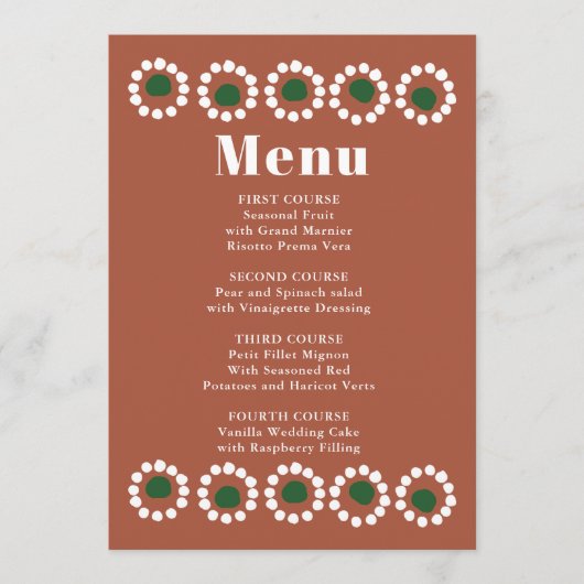 Mexicaanse Fiesta Boho Barro bruiloft Menu (Voorkant)