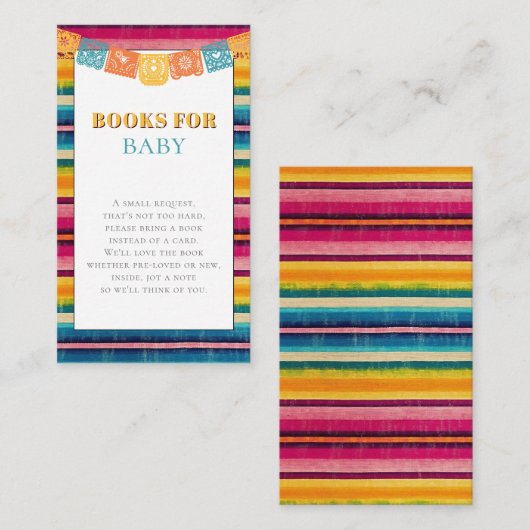 Mexicaanse Fiesta Books voor Baby shower Informatiekaartje (Voorkant / Achterkant)