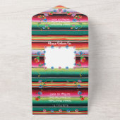 Mexicaanse Fiesta Borduurwerk Bloemen Bruiloft All In One Uitnodiging (Buitenkant)