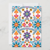 Mexicaanse Fiesta Borduurwerk Bloemen Bruiloft Kaart (Achterkant)
