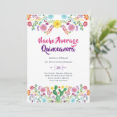 Mexicaanse FIESTA Bridal Shower Invitation Folk Ar Kaart (Staand voorkant)