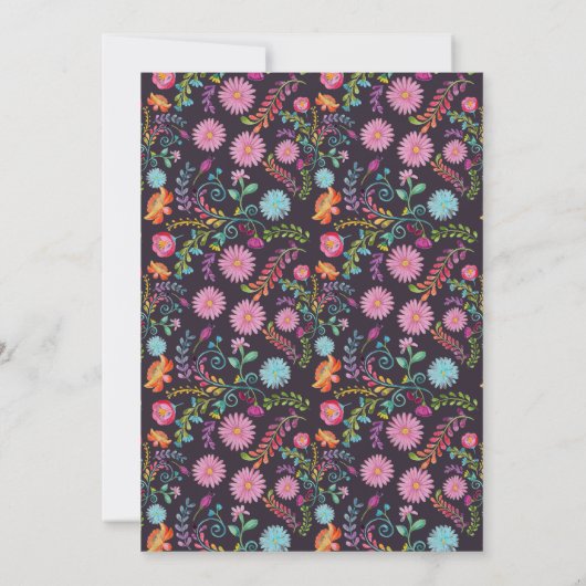 Mexicaanse FIESTA Bridal Shower Invitation Folk Ar Kaart (Achterkant)